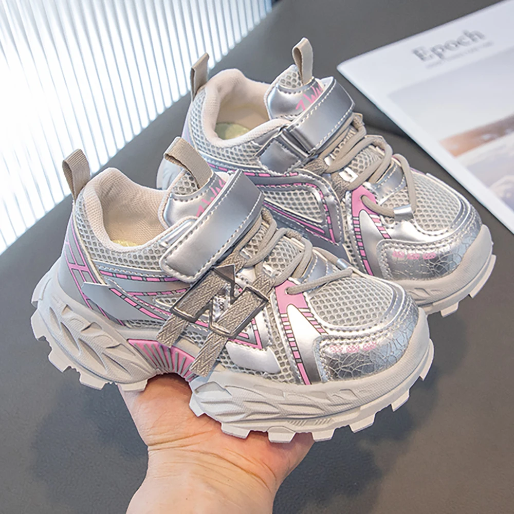 Trend Fashion Children's Sport Shoes PU Leather Breathable Teenager Kid's Sneakers Outdoor Boy's Girl's Running Shoes Teenager