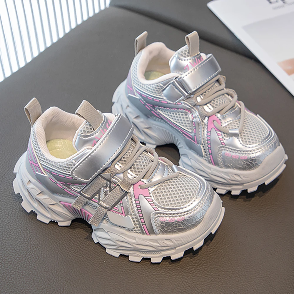 Trend Fashion Children's Sport Shoes PU Leather Breathable Teenager Kid's Sneakers Outdoor Boy's Girl's Running Shoes Teenager