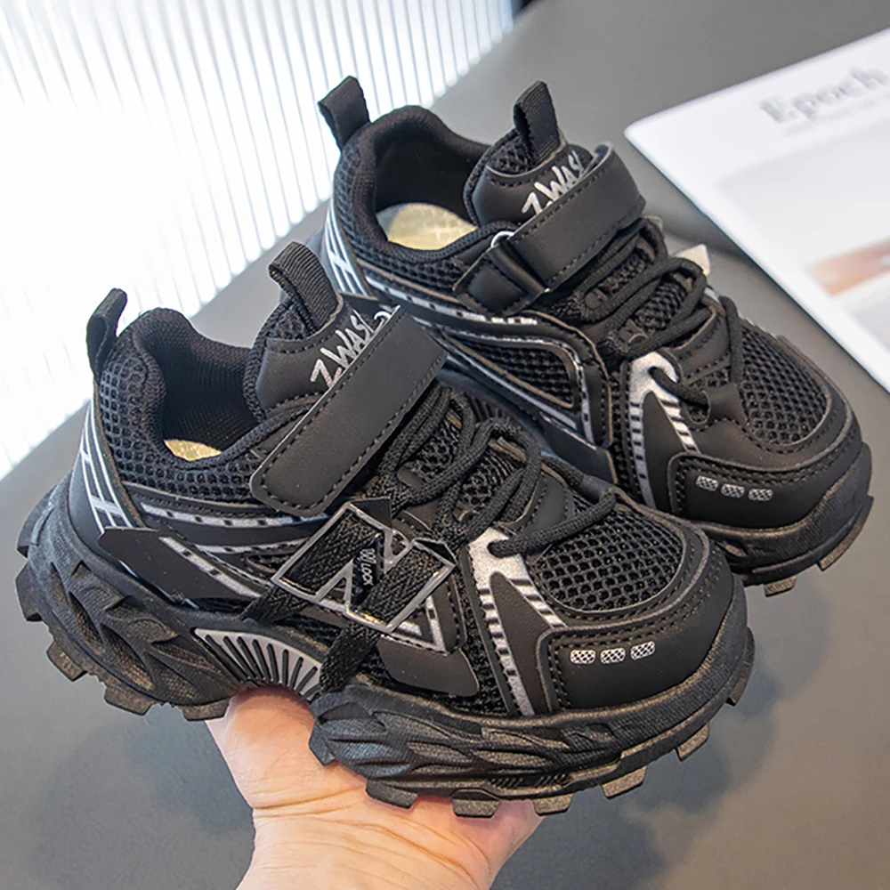 Trend Fashion Children's Sport Shoes PU Leather Breathable Teenager Kid's Sneakers Outdoor Boy's Girl's Running Shoes Teenager