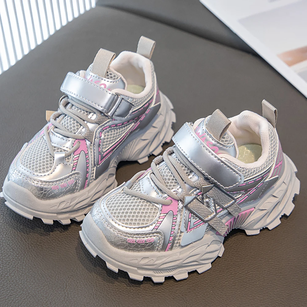 Trend Fashion Children's Sport Shoes PU Leather Breathable Teenager Kid's Sneakers Outdoor Boy's Girl's Running Shoes Teenager