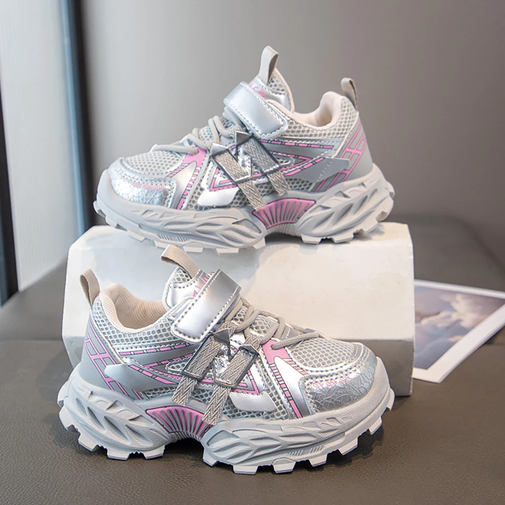 Trend Fashion Children's Sport Shoes PU Leather Breathable Teenager Kid's Sneakers Outdoor Boy's Girl's Running Shoes Teenager
