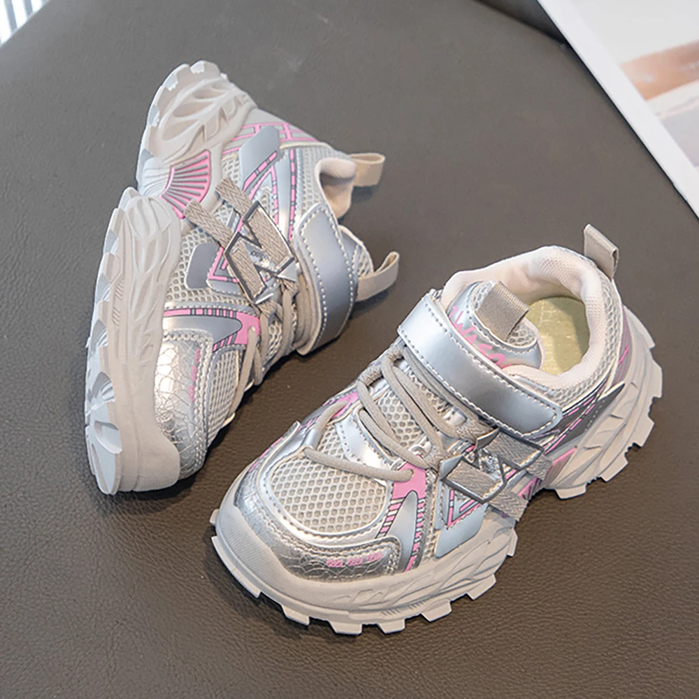 Trend Fashion Children's Sport Shoes PU Leather Breathable Teenager Kid's Sneakers Outdoor Boy's Girl's Running Shoes Teenager