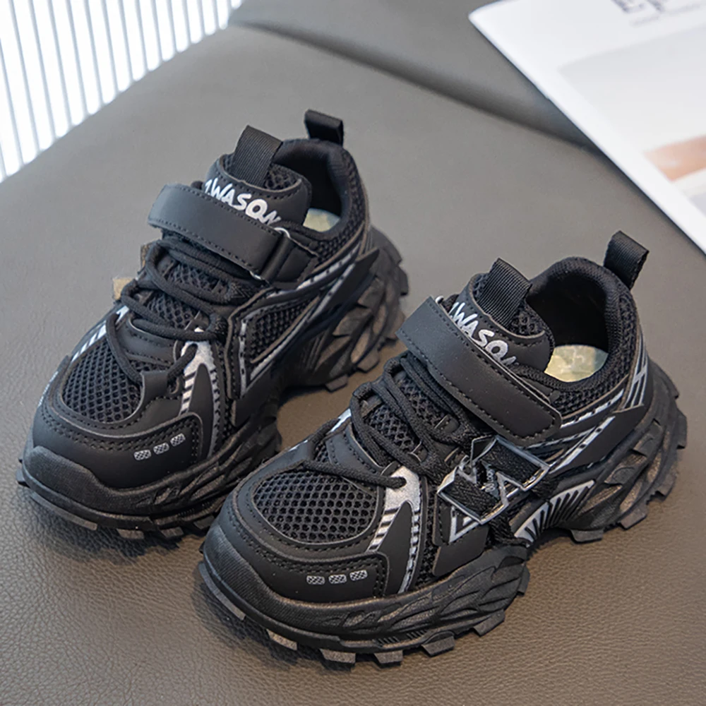 Trend Fashion Children's Sport Shoes PU Leather Breathable Teenager Kid's Sneakers Outdoor Boy's Girl's Running Shoes Teenager