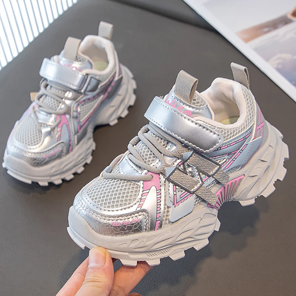 Trend Fashion Children's Sport Shoes PU Leather Breathable Teenager Kid's Sneakers Outdoor Boy's Girl's Running Shoes Teenager