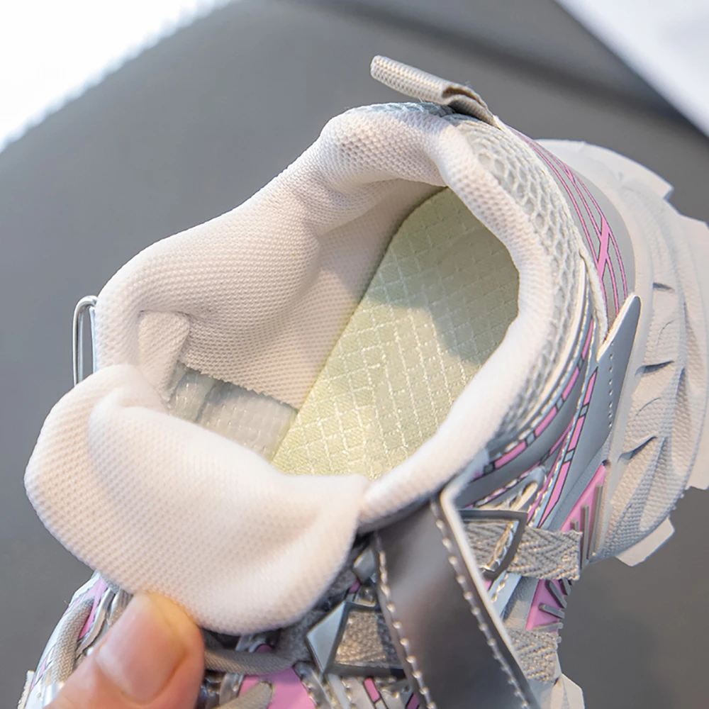 Trend Fashion Children's Sport Shoes PU Leather Breathable Teenager Kid's Sneakers Outdoor Boy's Girl's Running Shoes Teenager