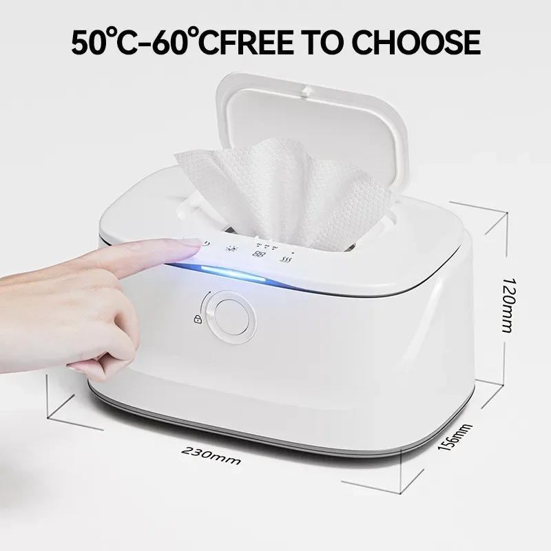Baby Wipe Warmer with Night Light 3 Temperature Control Wipe Warmer and Baby Wet Wipes Dispenser Large Capacity Wipes Warmer