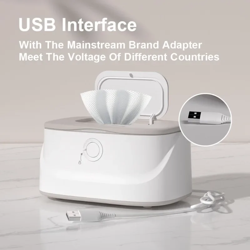 Baby Wipe Warmer with Night Light 3 Temperature Control Wipe Warmer and Baby Wet Wipes Dispenser Large Capacity Wipes Warmer