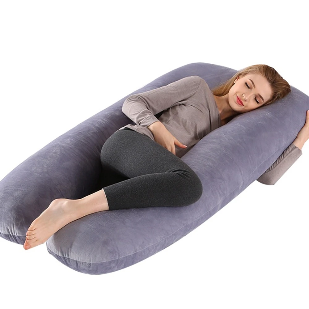 Pregnancy Pillow U Shaped Maternity Pillow with Removable Velvet Cover Full Body Pillow Support for Back HIPS Legs Belly