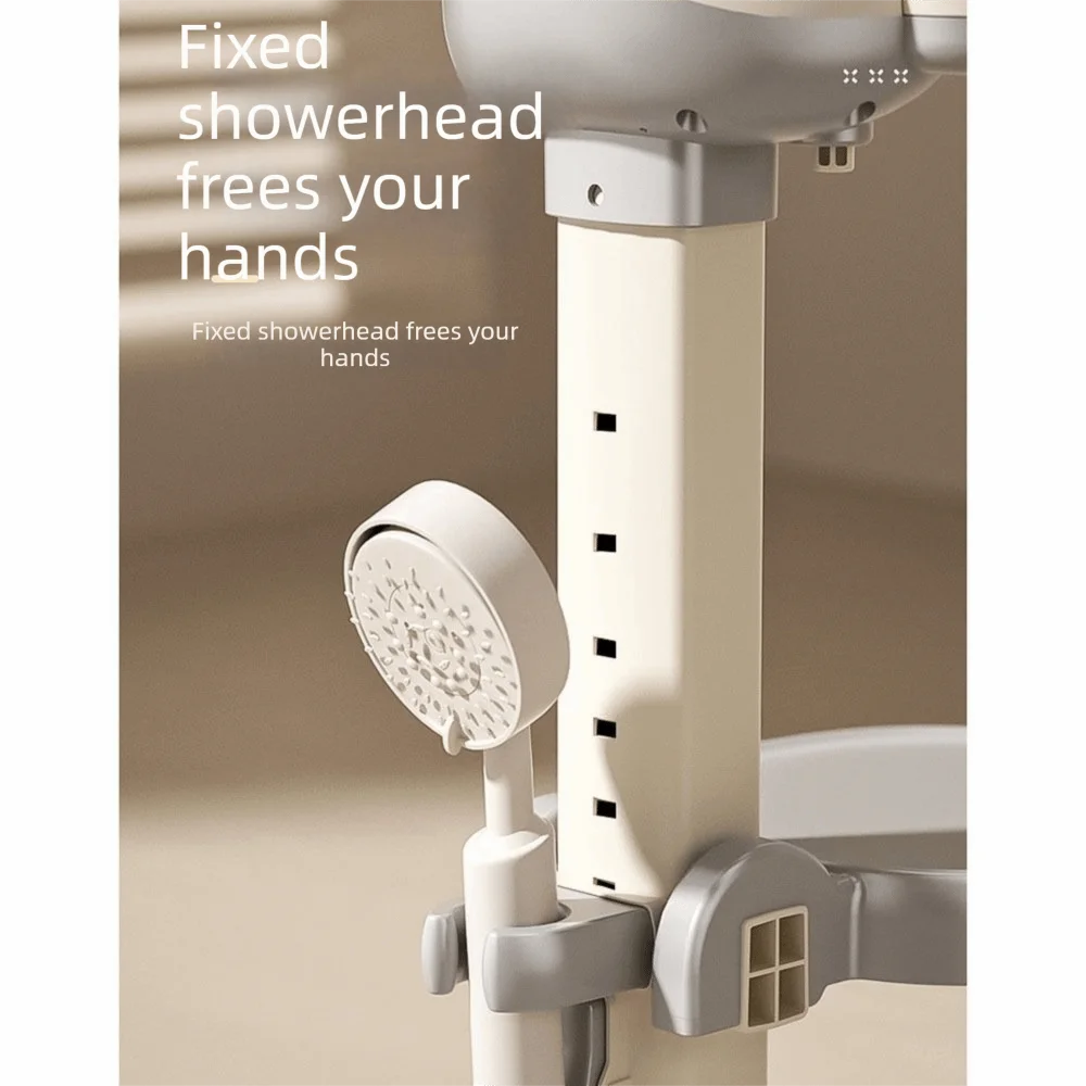 Non-Slip Baby Bath Stand Anti-Tip Free-Standing Baby Standing Shower Stand Safe Multifunctional Infant Bath Support
