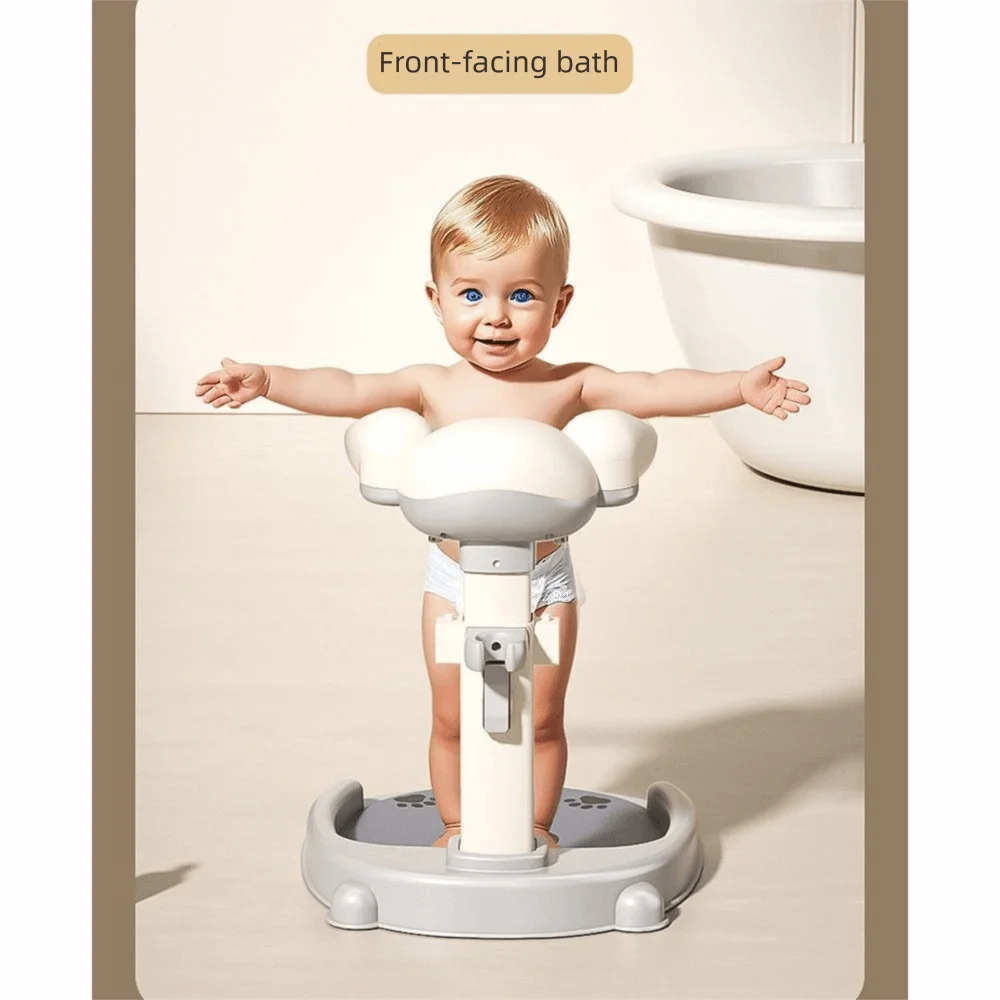 Non-Slip Baby Bath Stand Anti-Tip Free-Standing Baby Standing Shower Stand Safe Multifunctional Infant Bath Support