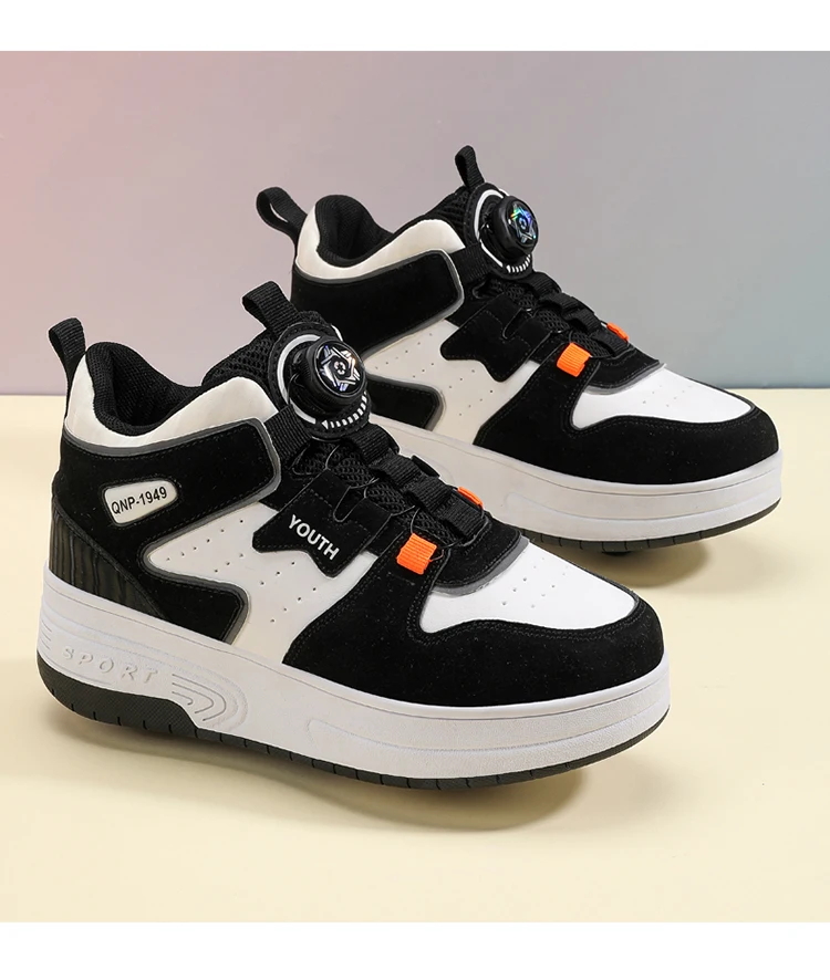 Kids Roller Skate Shoes Fashion Casual Sports Children 4-Wheels Sneakers for Boys and Girls Gift