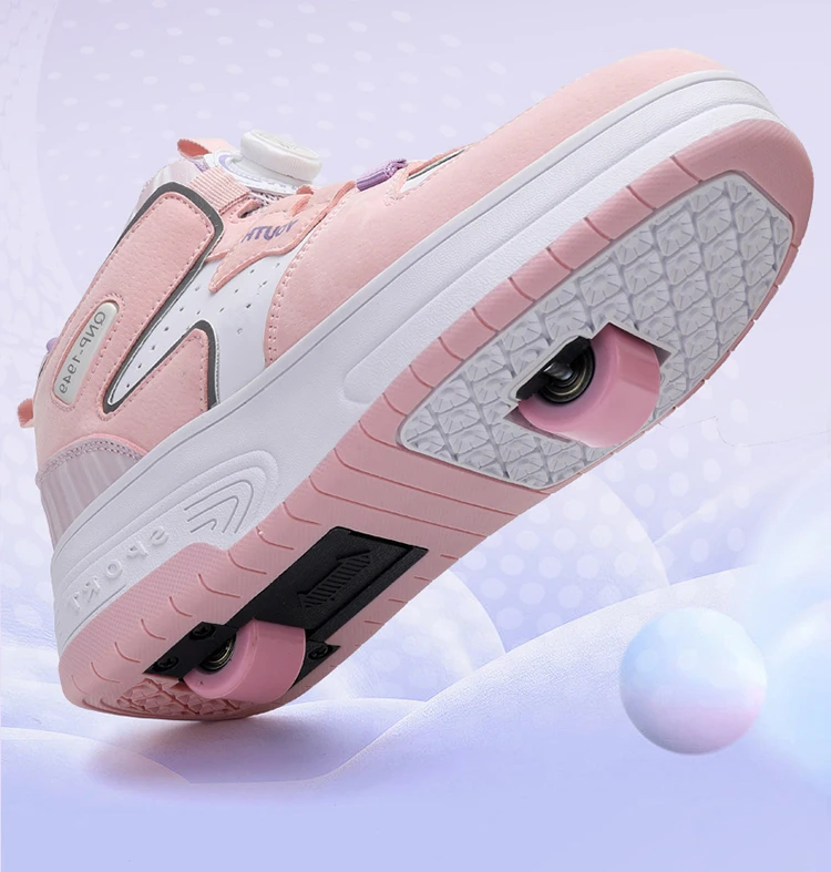 Kids Roller Skate Shoes Fashion Casual Sports Children 4-Wheels Sneakers for Boys and Girls Gift