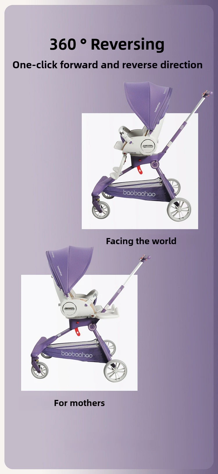 2025 New Baby Stroller A High-view, Lightweight Stroller That Can Be Sat on, Reclined, Pushed in Both Directions, and Folded.