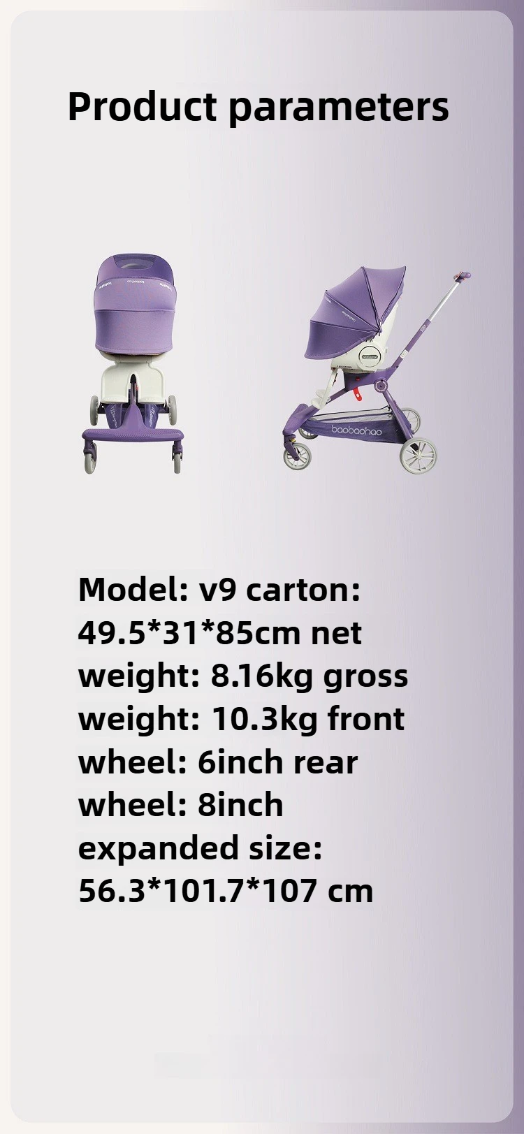 2025 New Baby Stroller A High-view, Lightweight Stroller That Can Be Sat on, Reclined, Pushed in Both Directions, and Folded.