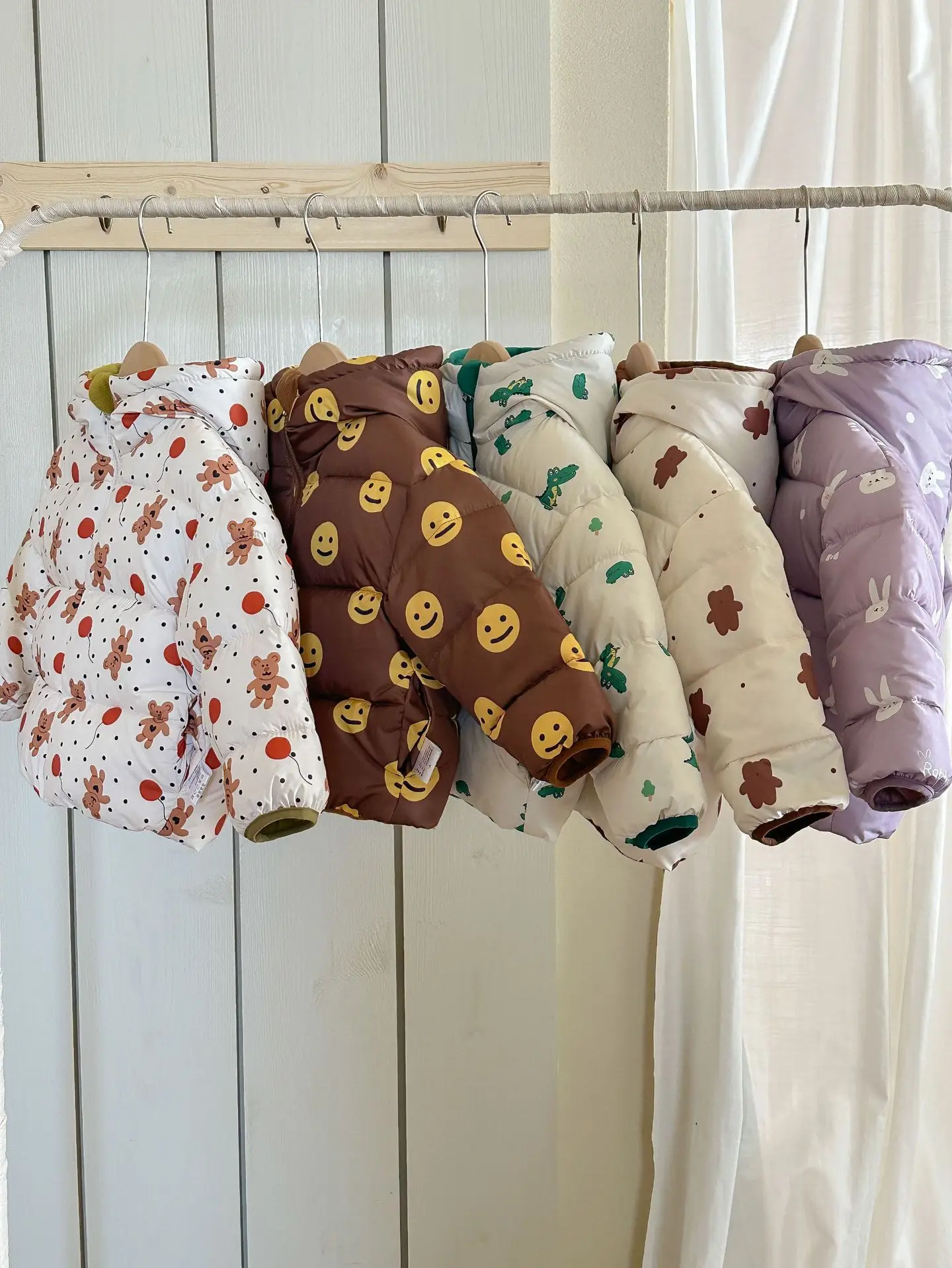 New Double-sided Down Cotton Jacket with Hooded Jacket for Children's Thickened Plush Children's Short Jacket