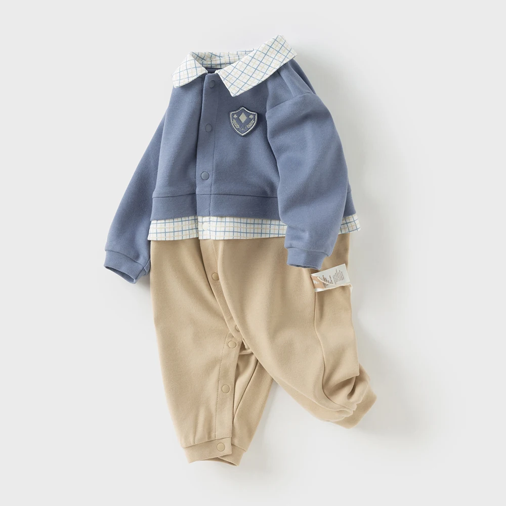 Dave Bella Baby Jumpsuit Boys Autumn Spring Romper Gentle Long Sleeve Cotton 3-24 Monthes Newborn Creeper DB3252999