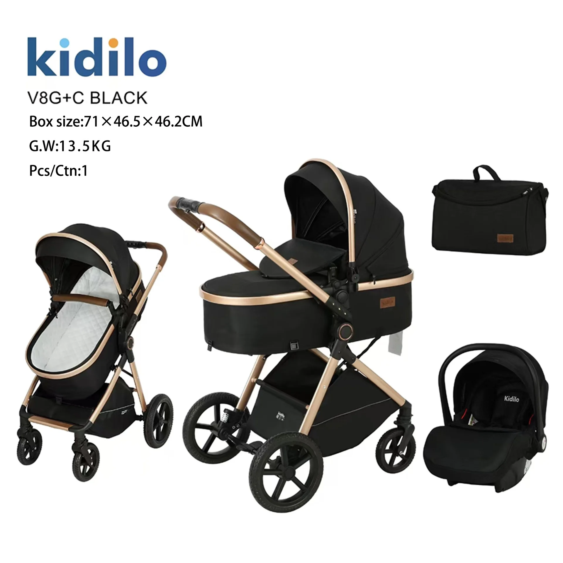 2026 Newest Baby Stroller 3 in 1 With Best Travel System ,high view lightweight stroller for 0-36 months,limit free send mamabag
