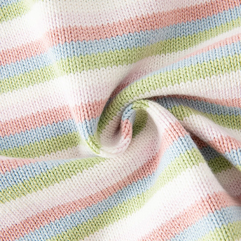 Dave Bella Girls Autumn Winter Hooded Cardigan Sweater for Children Stripe Long Sleeve Knitted Sweater Kids Outwear DB3236100