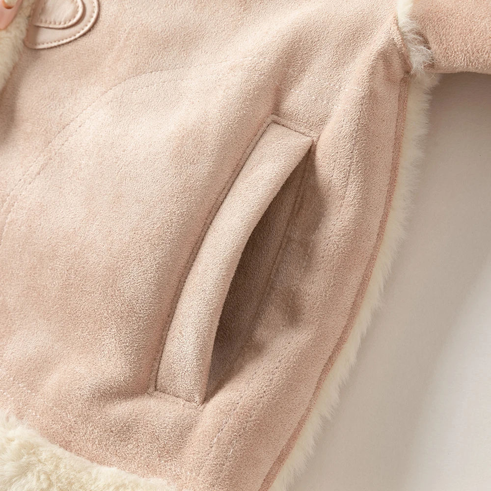 Dave Bella Girls Velvet Jacket Autumn Winter Children Thick Warm Overcoat Long Sleeves Fashion Outerwear Kids Clothing DK4253958