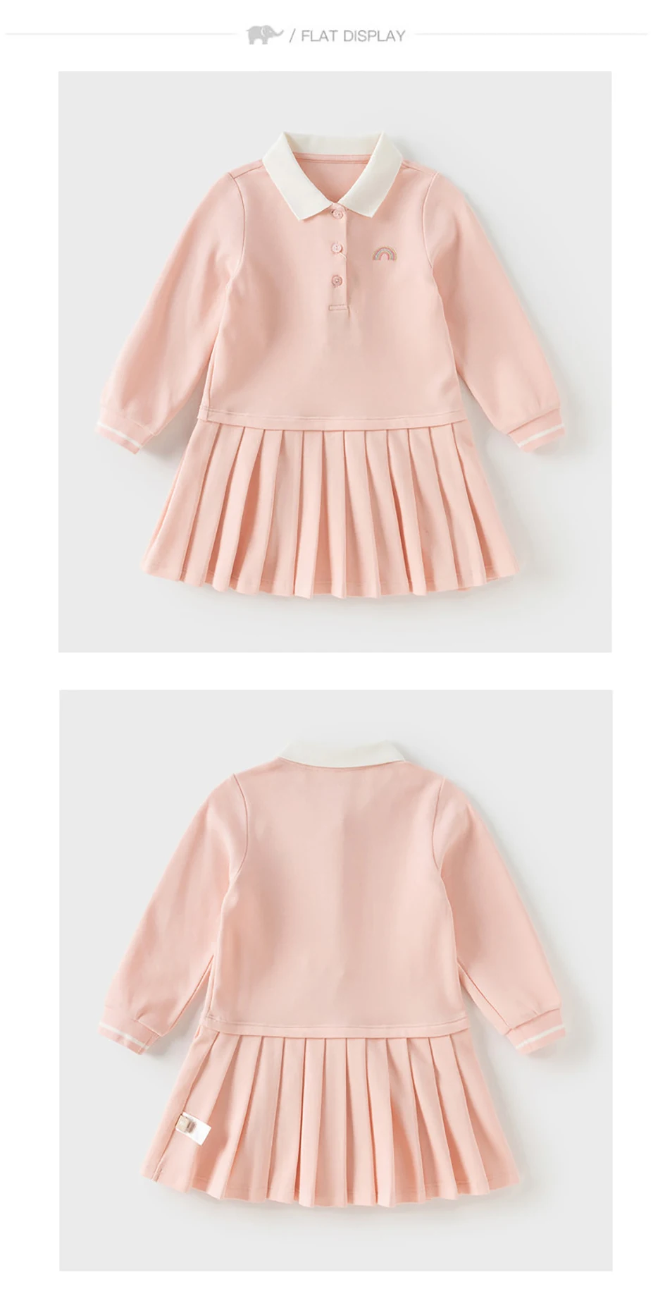 Dave Bella Autumn Girl Baby Princess Dress Casual Sweet Cute College Style Kids Polo Long sleeved Dress Party Gentle DB3254962