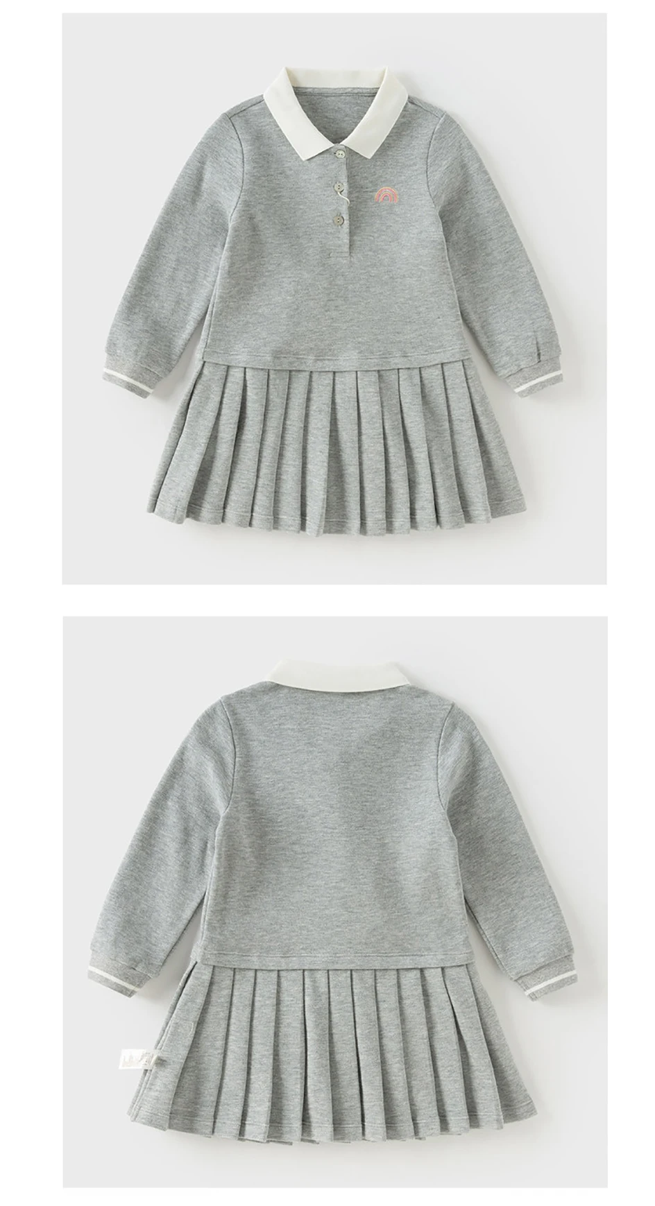 Dave Bella Autumn Girl Baby Princess Dress Casual Sweet Cute College Style Kids Polo Long sleeved Dress Party Gentle DB3254962