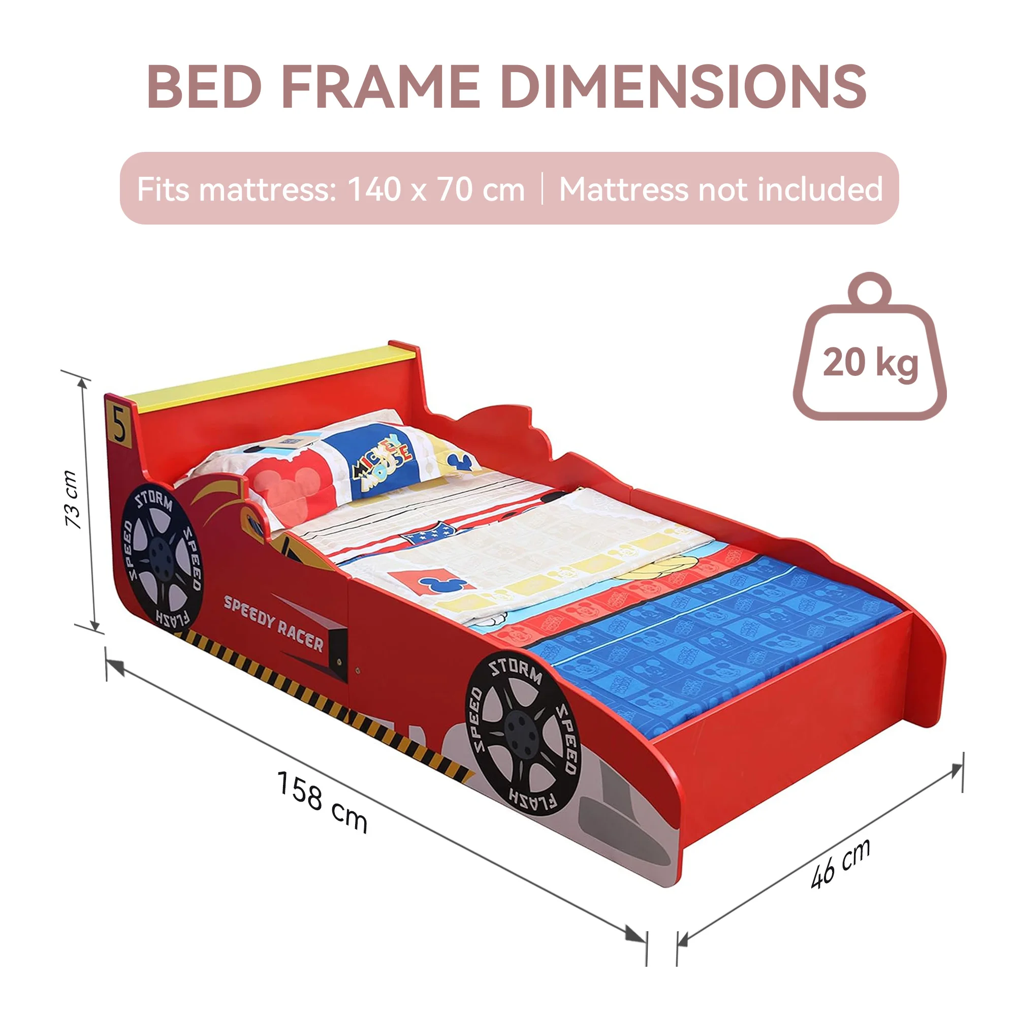 Mcc Direct Racing Car Junior Bed Toddler Kids Bed - mattress not included