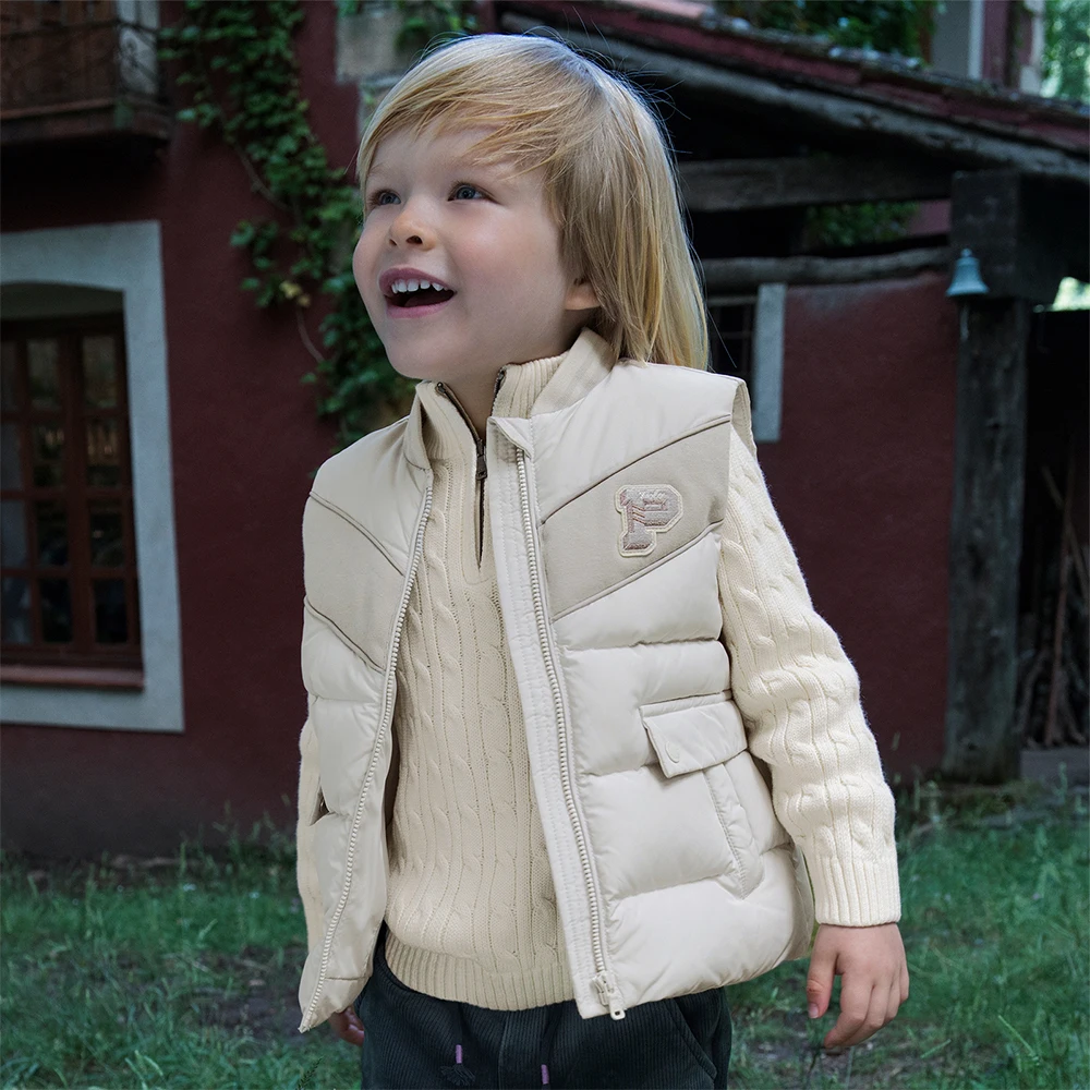Dave Bella Boys Down Parka Vest Jacket Children Winter Warm Down Coats Waterproof Outwear Outdoor Clothes DB4253673
