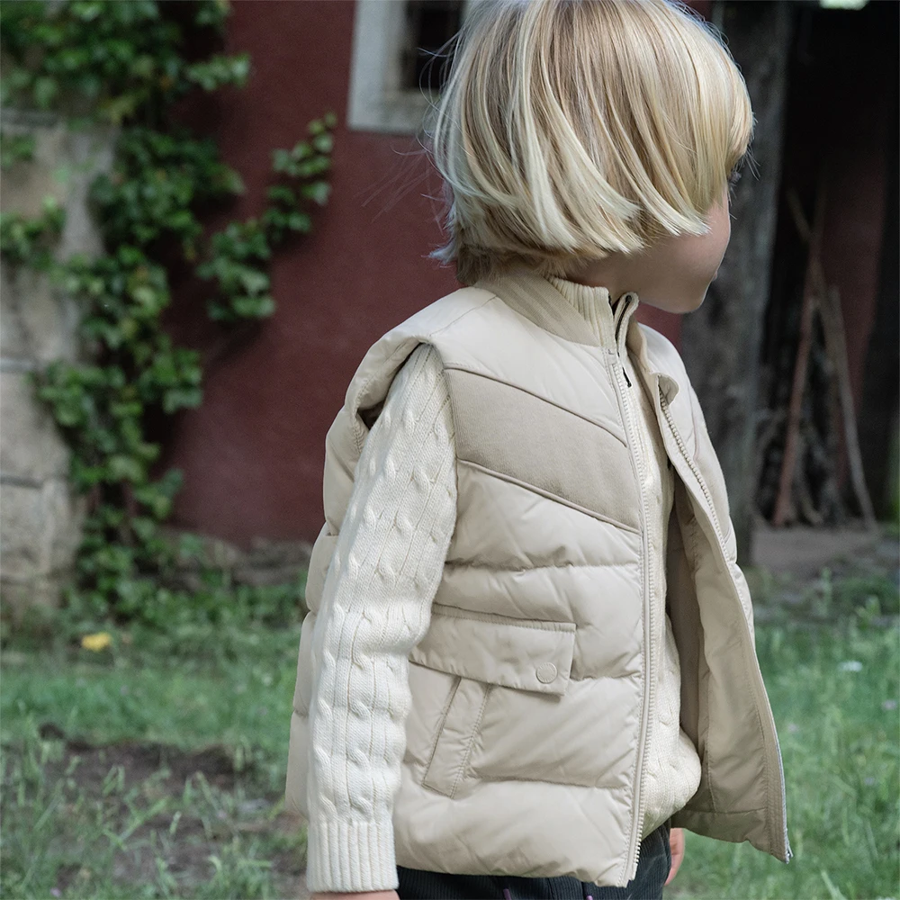 Dave Bella Boys Down Parka Vest Jacket Children Winter Warm Down Coats Waterproof Outwear Outdoor Clothes DB4253673
