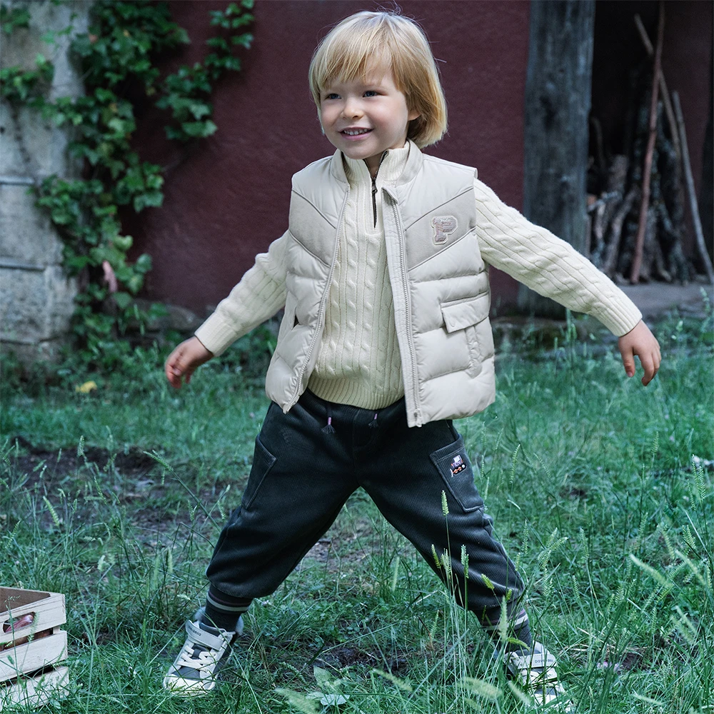 Dave Bella Boys Down Parka Vest Jacket Children Winter Warm Down Coats Waterproof Outwear Outdoor Clothes DB4253673