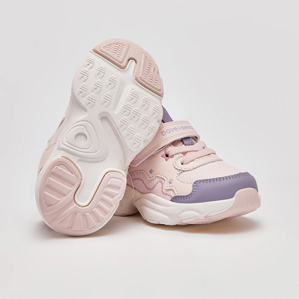 Dave Bella Children's Velvet Shoes Autumn Winter Girls' Antibacterial Shoes Children's Anti slip Sports Shoes Outdoor DB4254969