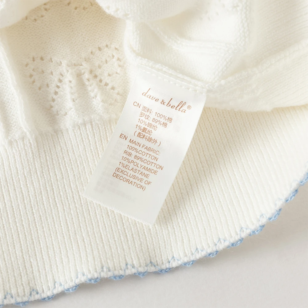 Dave Bella Gilrs Spring Autumn Cardigan Sweater Winter Knitted Cotton Sweater Children Outerwear Kids Clothes DK1260419