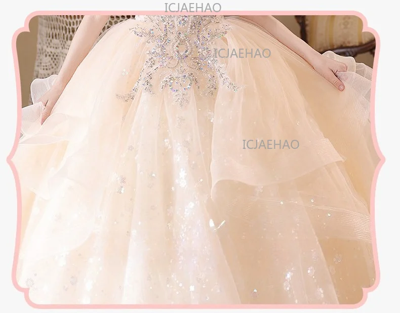 2026 Children Girls Champagne Long Gown Host Runway Birthday Princess Elegant Dress Kids Piano Performance Pageant Costume