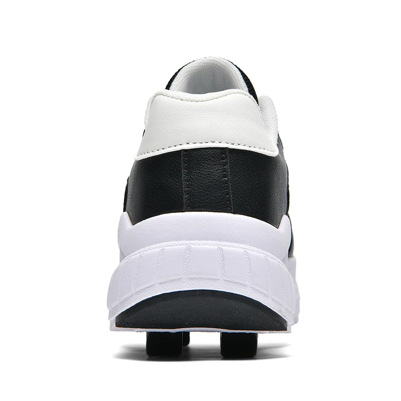 Ultra Light Kids Roller Skate Shoes with 4 Removable Wheels Breathable Outdoor Sneakers for Boys & Girls Fashion Walking Shoes