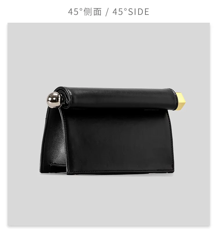 Fashion Roll Edge Foldable Clutch Bag 2026 New Large Metallic Silver Evening Party Ladies Shoulder Handbag