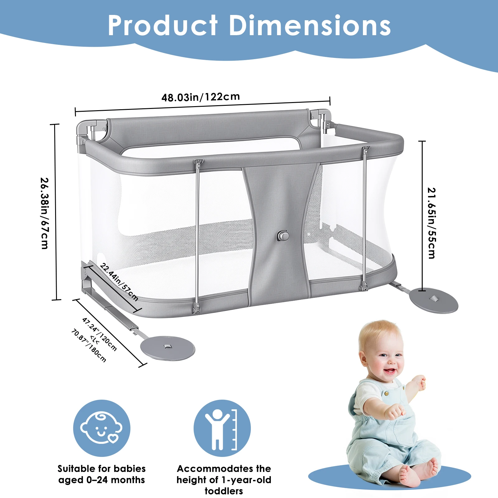 Baby bassinets bedside sleeper, co sleeping bed for baby, for co sleeper for baby in bed, Portable Crib, breathable and visible mesh window