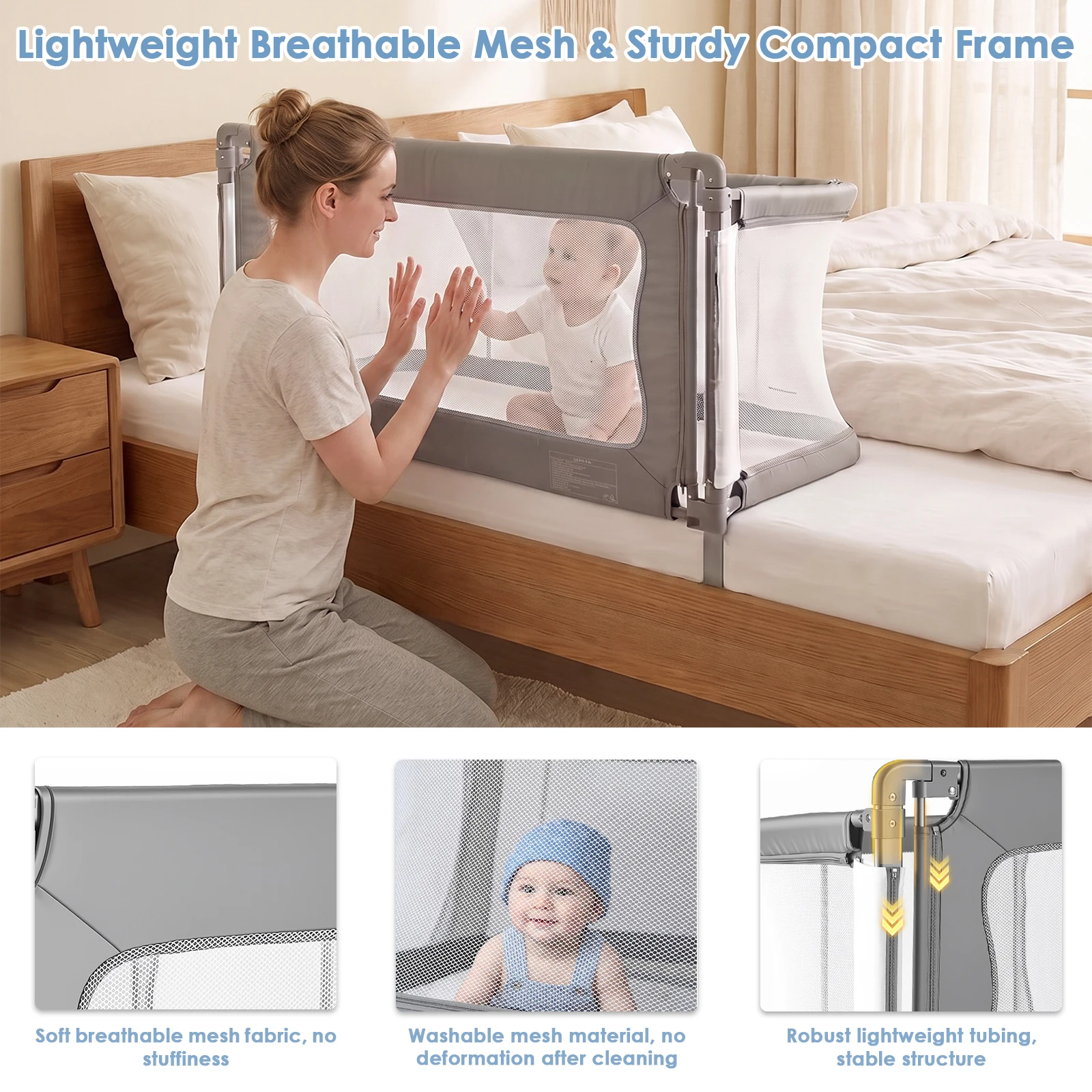 Baby bassinets bedside sleeper, co sleeping bed for baby, for co sleeper for baby in bed, Portable Crib, breathable and visible mesh window