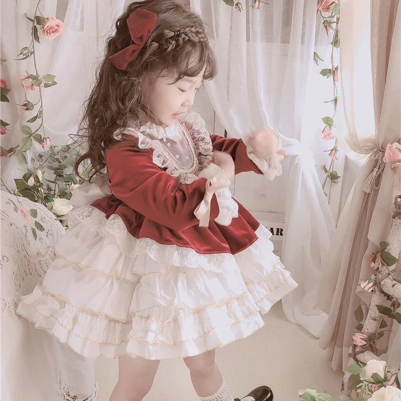Lolita princess dress for girls Baby Birthday Dress Gorgeous and adorable girls' beauty pageant dresses Wedding flower girl dres