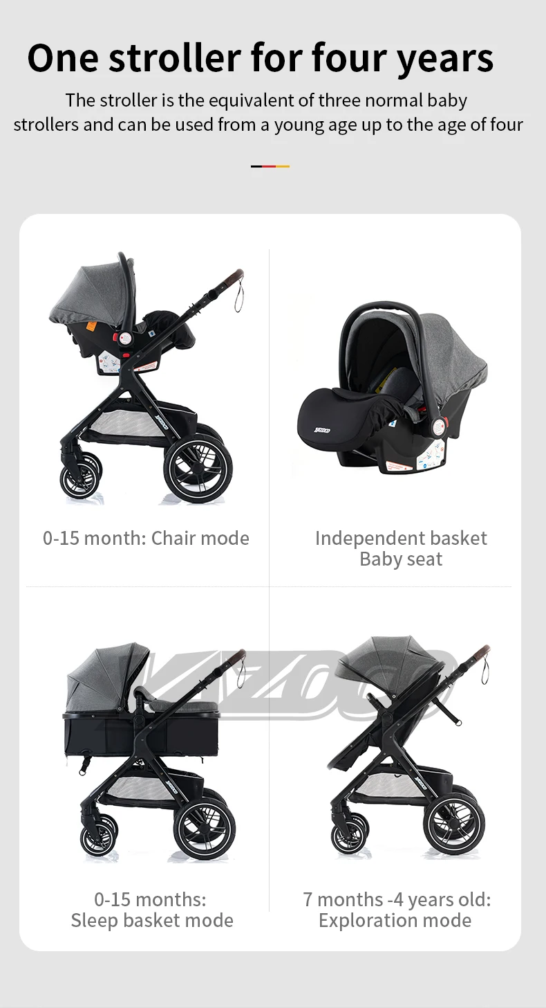 3‑in‑1 Modern Sturdy Baby Pram Unit, Alterable Seating Orientation, High‑Rise Panoramic Sight Chassis, Convenient Quick Single‑Move Collapsible Build, Year‑Round‑Friendly Cushion Combination For Newborn City Excursions And Indoor Downtime
