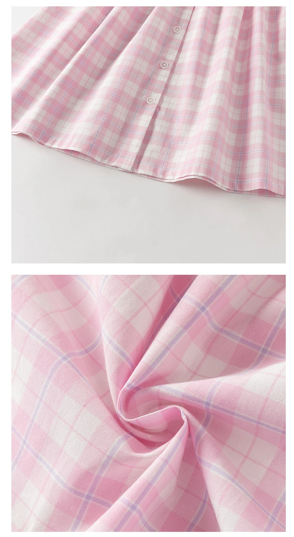 Dave Bella Girls Summer Princess Dresses 7-13 Years Pink Plaid Children Short Sleeve Party Dress Sweet Clothes DK2262159