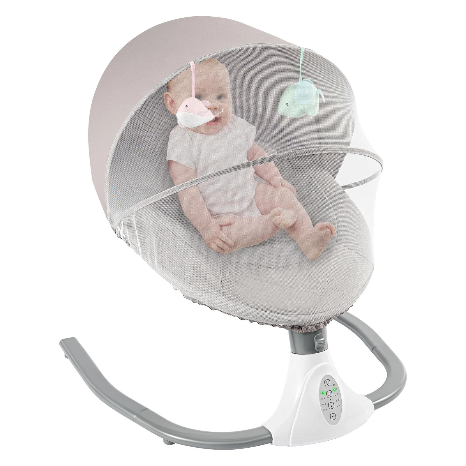 Baby Swing Chair w/ Built-in Music, Electric Baby Rocker, Lightweight Infant Rocker Seat for 0-18 Months