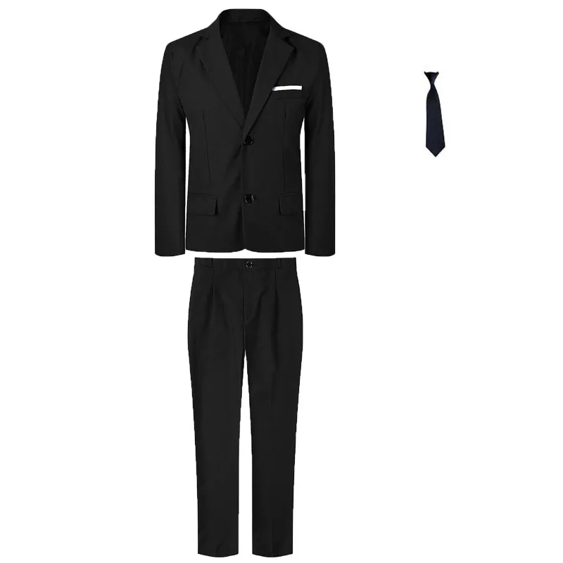 90-170 Kids Spring 5Pieces/Set Jacket Vest Pants Bowtie Brooch Party Dress Boys Host Costume Children Graduation Photograph Suit
