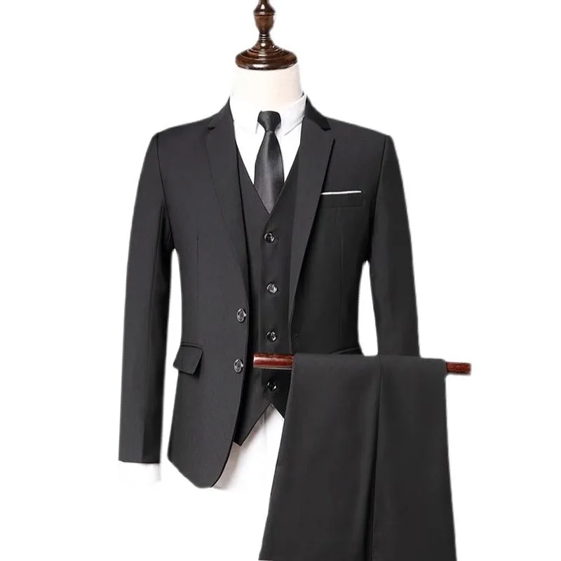 90-170 Kids Spring 5Pieces/Set Jacket Vest Pants Bowtie Brooch Party Dress Boys Host Costume Children Graduation Photograph Suit