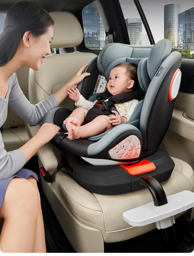 Baby Car Seat ISOFIX 360° Rotating Baby Car Seat with ISOFIX Safety Seat Baby Car Safety Seat 360° Rotating Child Safety Seat for 0-12 Years Old Child Car Seat 9 to 36 kg 5-Point Seat Belt for Children Comfortable