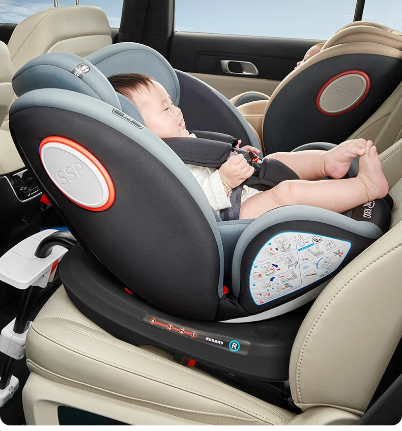 Baby Car Seat ISOFIX 360° Rotating Baby Car Seat with ISOFIX Safety Seat Baby Car Safety Seat 360° Rotating Child Safety Seat for 0-12 Years Old Child Car Seat 9 to 36 kg 5-Point Seat Belt for Children Comfortable