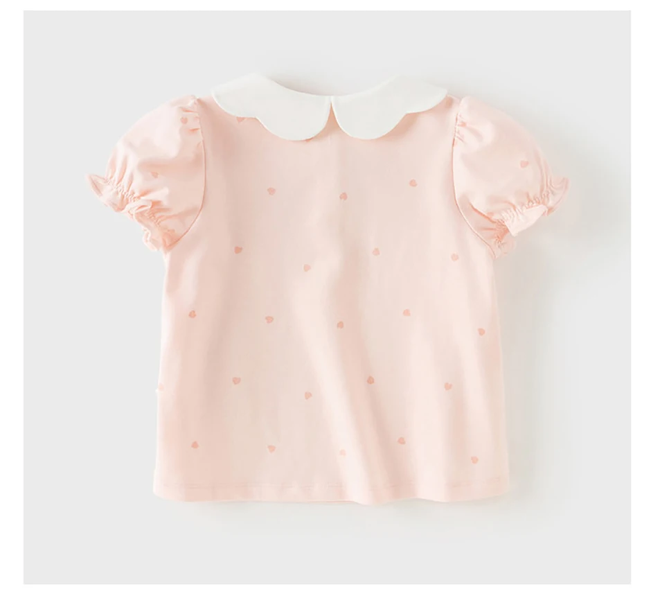 Dave Bella Girl Polo T-shirts Kids Summer Printed Tees Children Short Sleeve Cotton Tops Casual Outdoor Clothes DB2262391