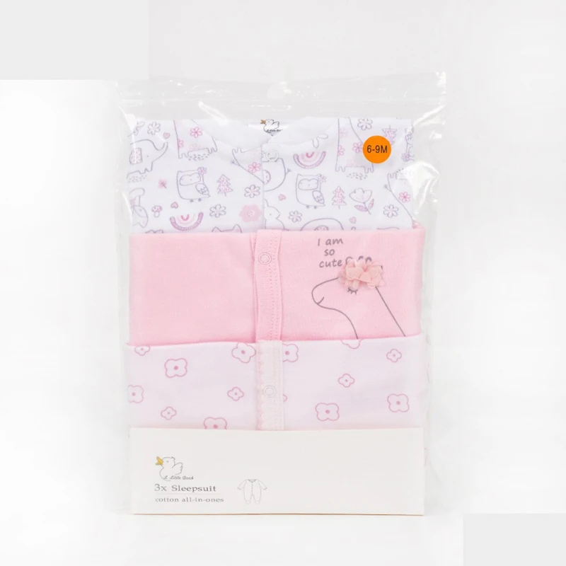 IYEAL Spring Baby Boys Girls Pure Cotton Jumpsuit 3Pcs/Lot Comfortable Breathable Pajamas For Newborns Baby Jumpsuit