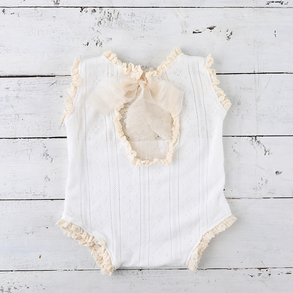 Newborn Photography Props Lace Romper Bodysuit Infant Photo Shoot Outfits Baby Girl Portrait Picture Shooting Posing Clothing