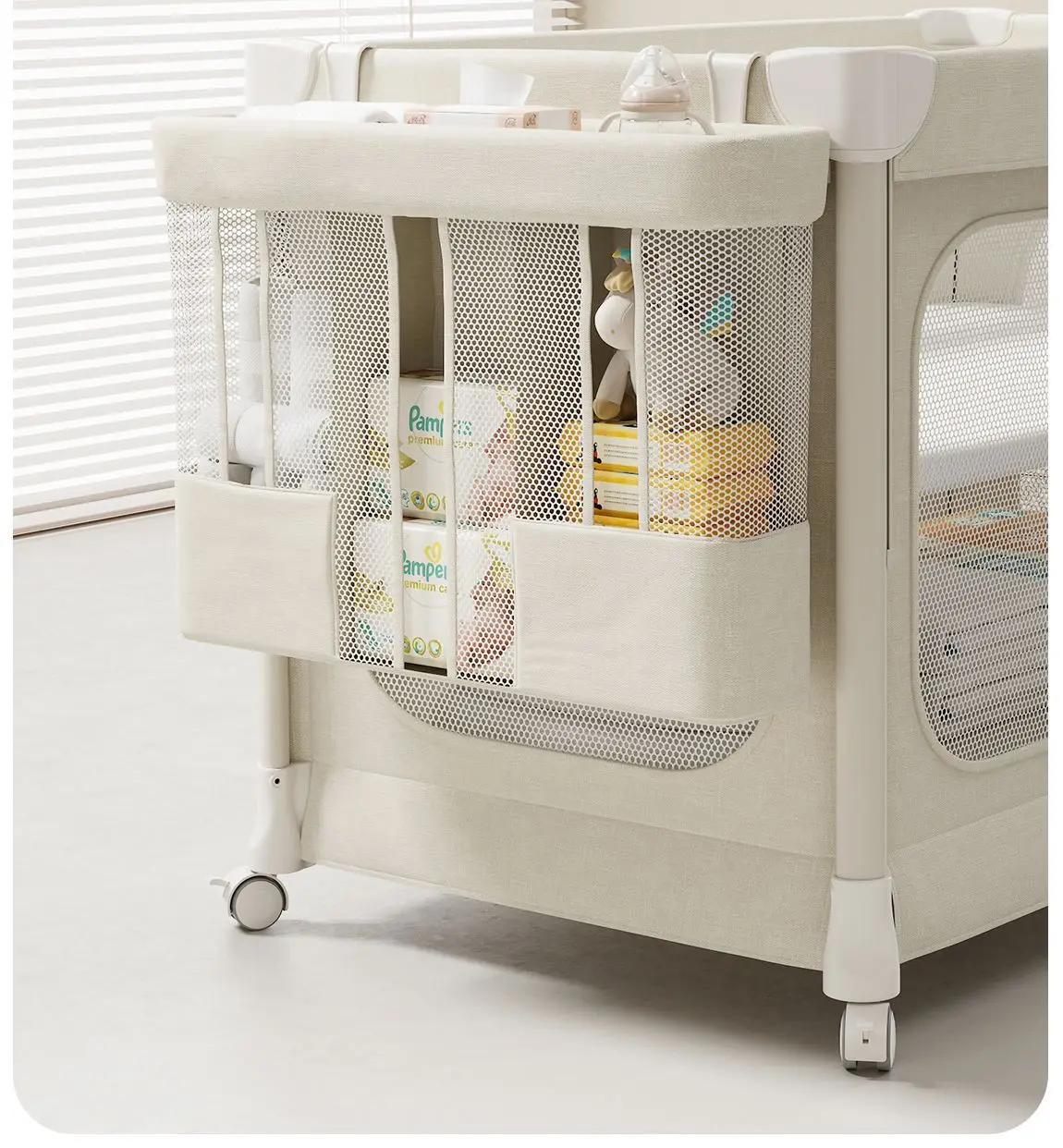 Crib Newborn Splice King Bed Shaking Bed Portable Movable Folding Multifunctional Crib