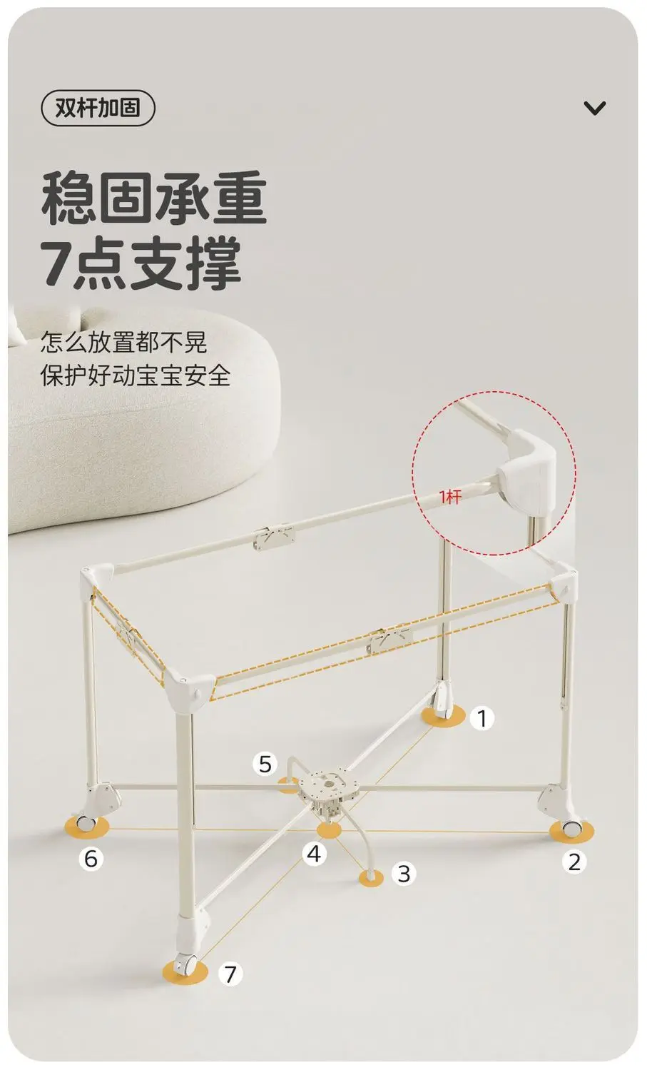 Crib Newborn Splice King Bed Shaking Bed Portable Movable Folding Multifunctional Crib