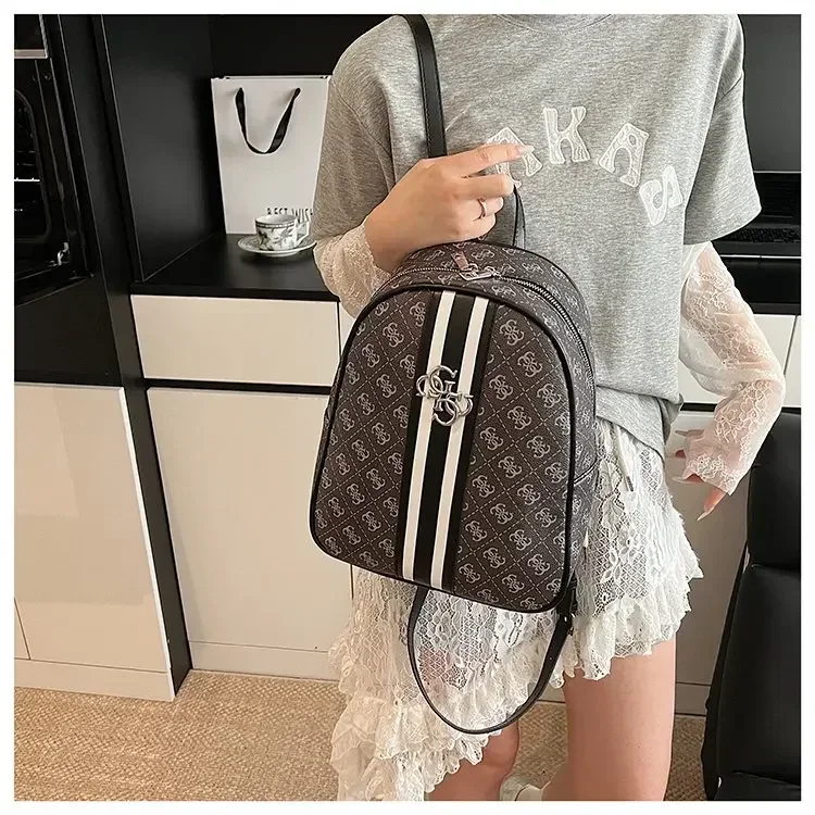 Luxury large capacity outdoor travel handbag, modern trendy women's backpack, classic design zipper shoulder bag